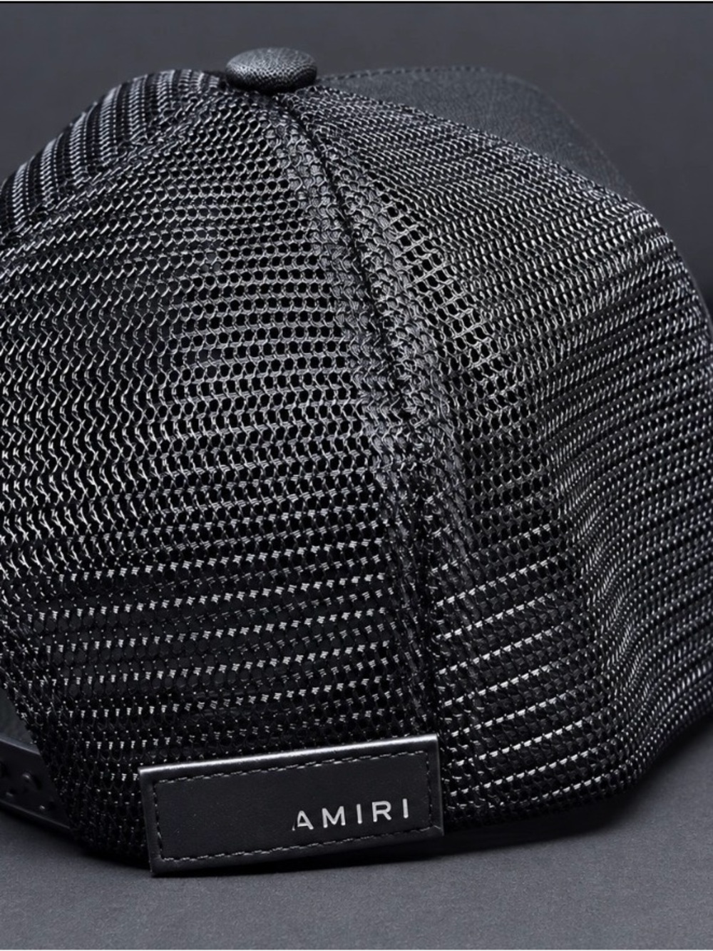 Men's Black Trucker Cap with White Embroidered Logo - Picture 2 of 4